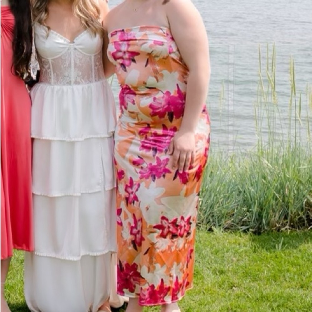 Floral Strapless Maxi Dress